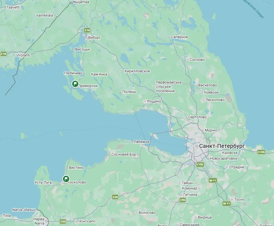 Пристанищата Уст-Луга и Приморск